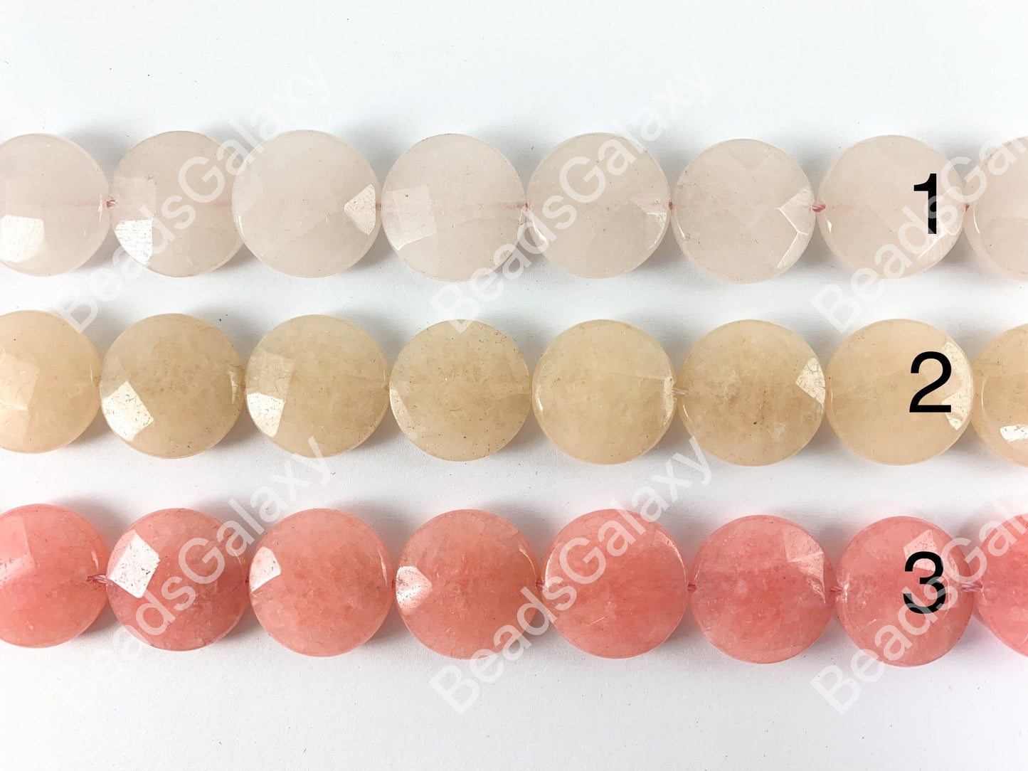 20mm Dyed Pastel Jade Coin Faceted Flat Natural Stone Beads Around 15"