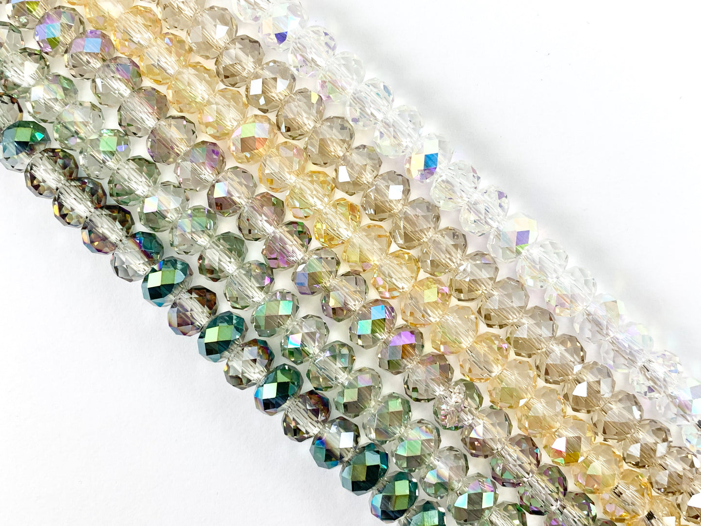 6x8mm High Quality Crystal Rondelle Faceted Shiny Rondel Crystal Beads Strand Available in 6 Colors
