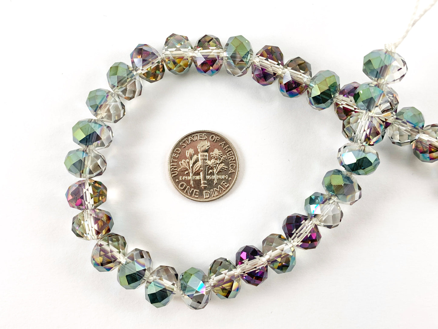 8x10mm High Quality Crystal Rondelle Faceted Shiny Rondel Crystal Beads Strand Available in 6 Colors