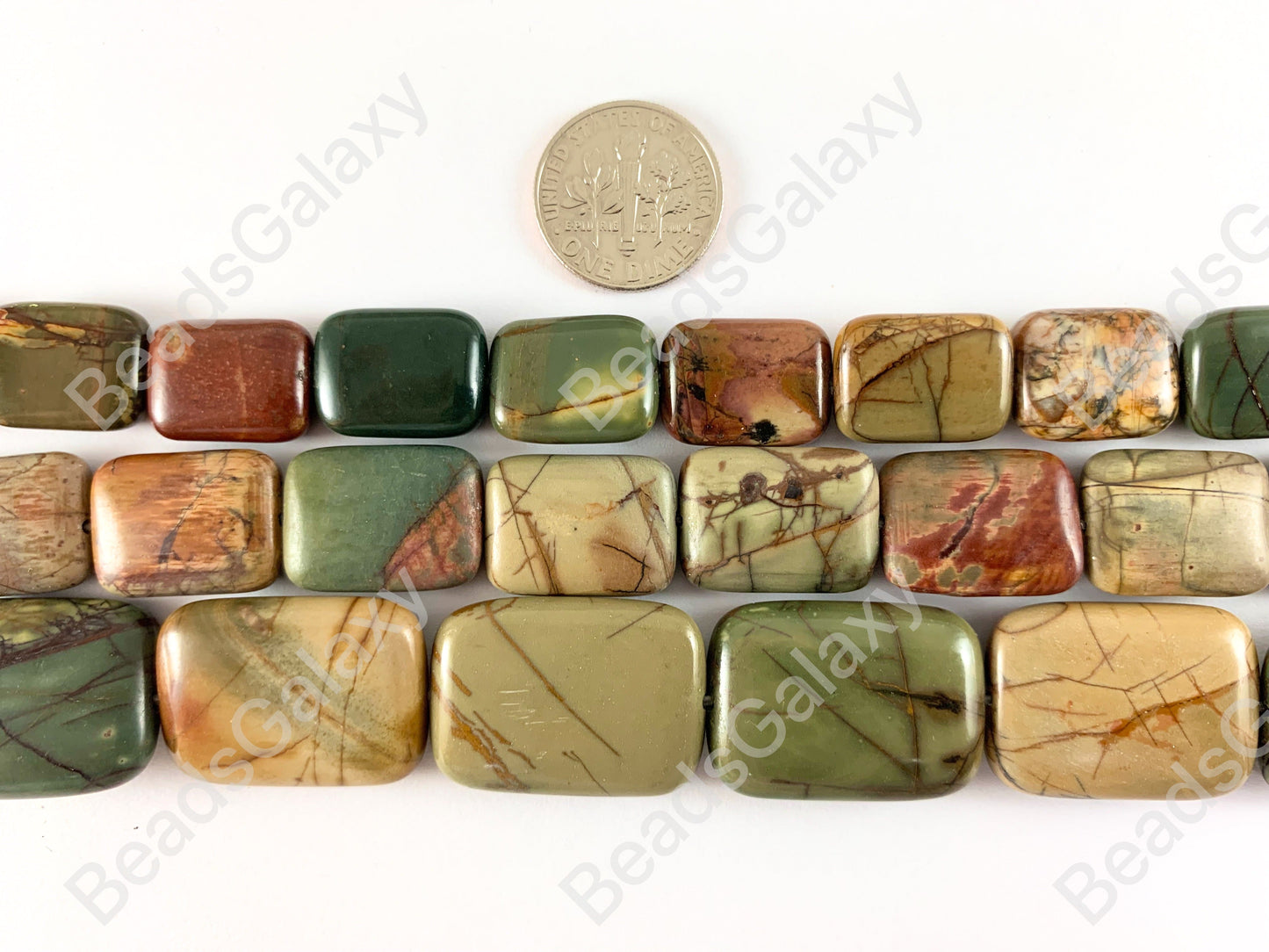 Picasso Jasper/Red Creek Jasper Rectangle Smooth Flat Natural Stone Beads Perfect Fall Color Gemstone Around 14"- 15"