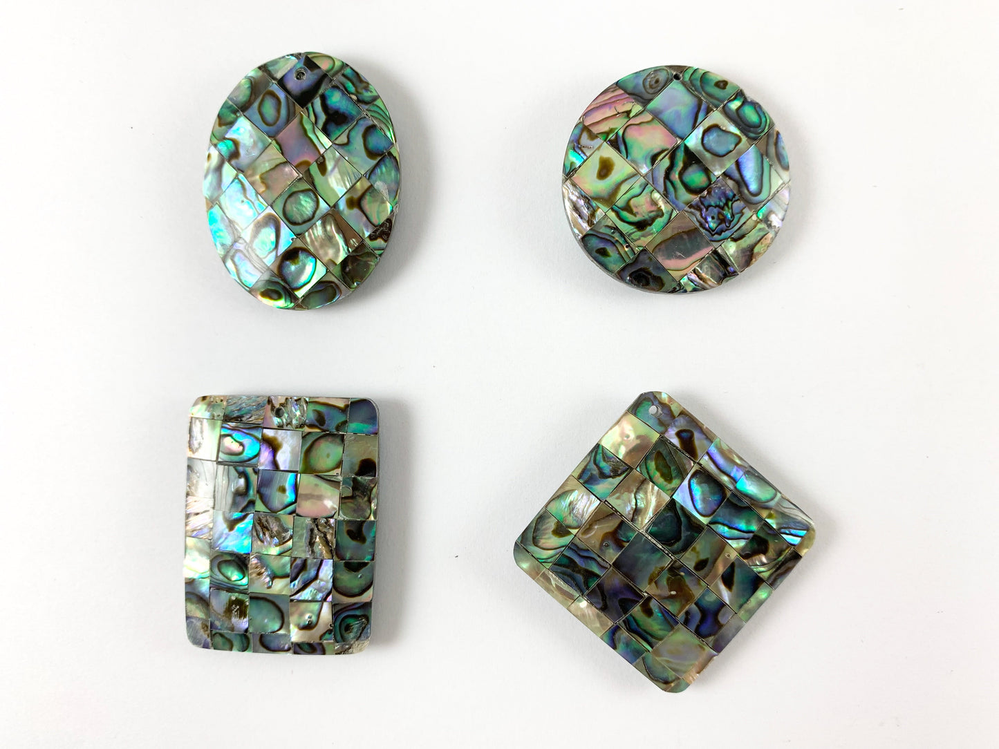 Abalone Large Oval/ Rectangle/ Coin/ Cross/ Heart/ Diamond/ Teardrop Shape Pendant Summer Time Beach Jewelry Home Decoration