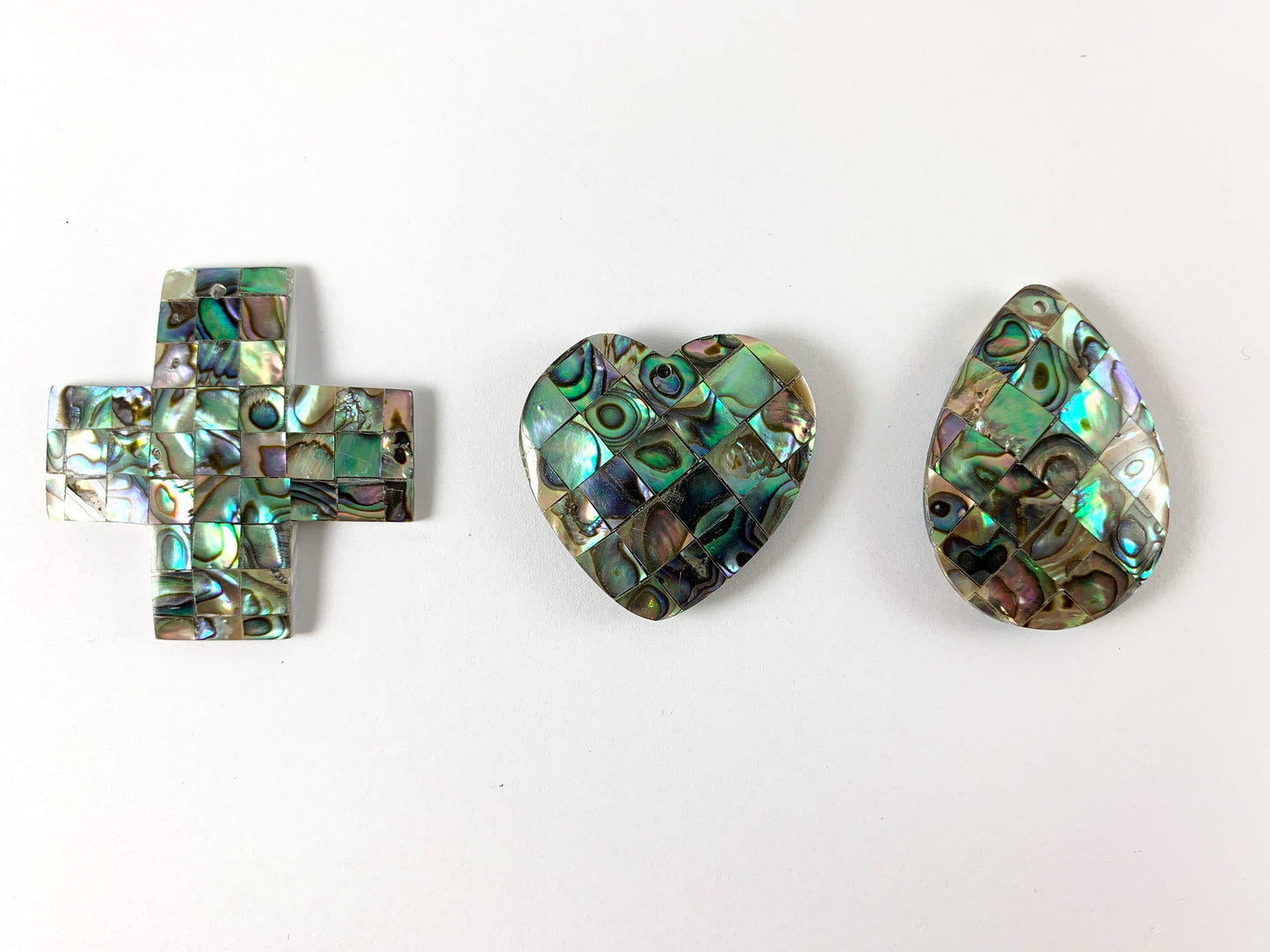 Abalone Large Oval/ Rectangle/ Coin/ Cross/ Heart/ Diamond/ Teardrop Shape Pendant Summer Time Beach Jewelry Home Decoration