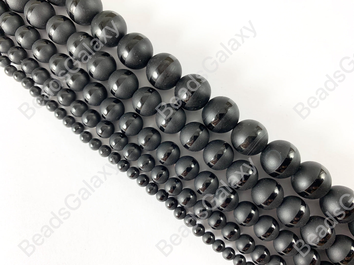 Grade AAA Matte Solid Black Onyx Round Beads with Shiny Stripe Natural Gemstone Beads High Quality Healing Stone 4mm-12mm Around 15"