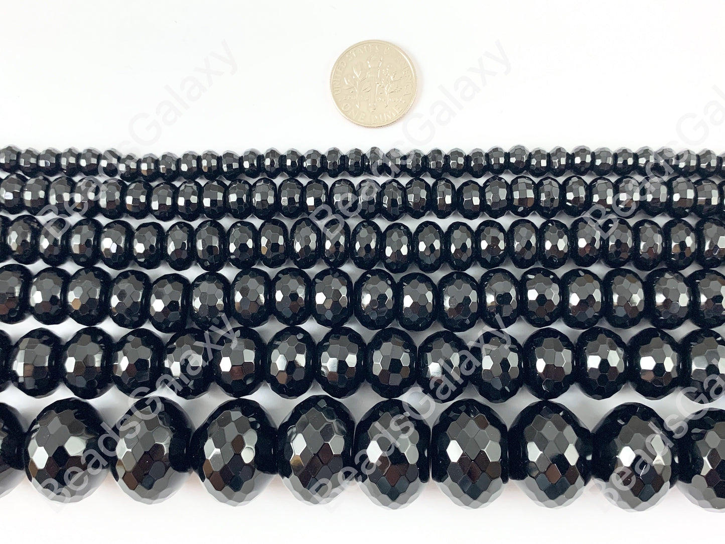 Grade AAA Solid Black Onyx Fine Cut Rondelle Faceted Shiny Natural Gemstone Beads High Quality Healing Stone 6mm-14mm Around 15"