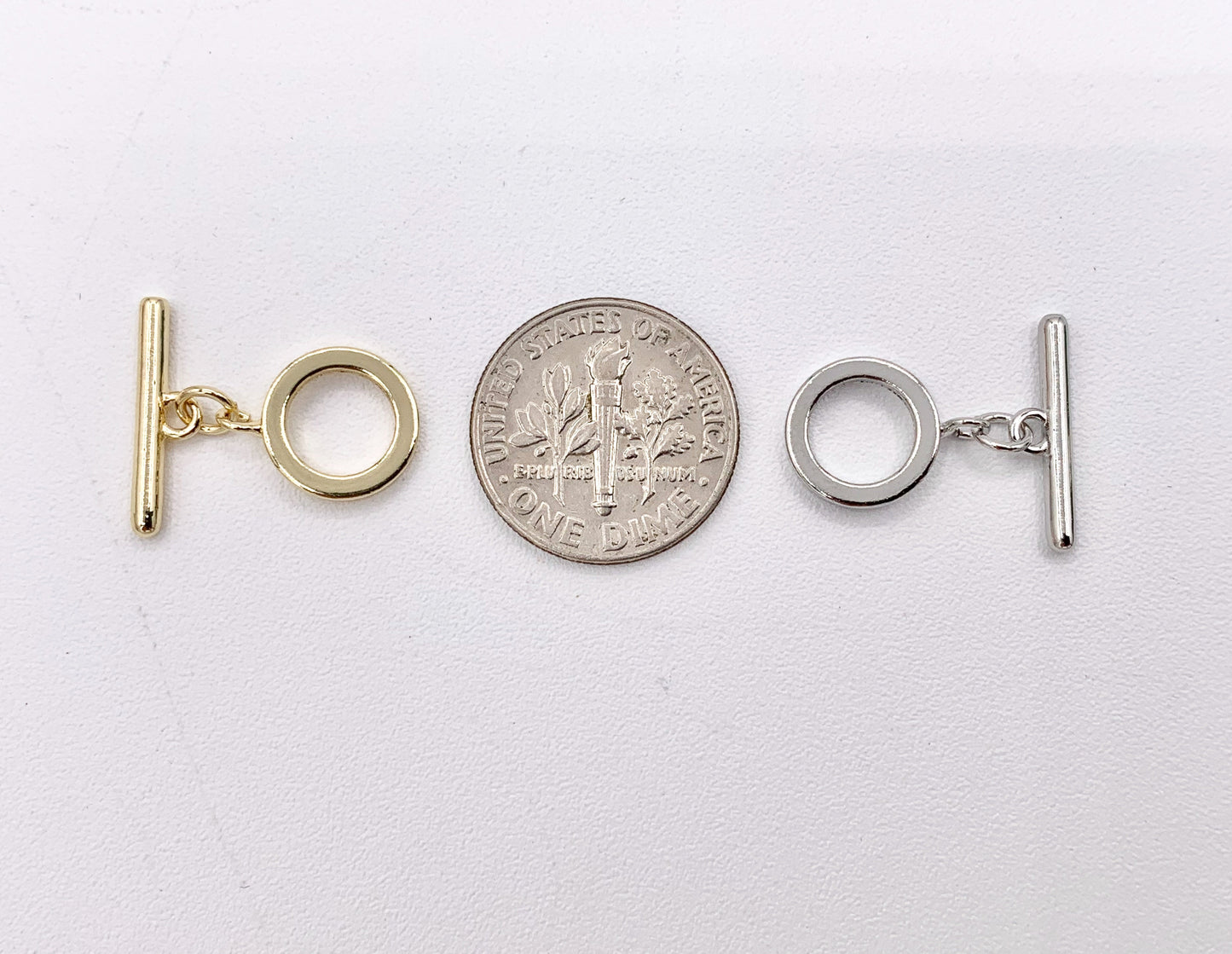 Real Gold 18K and Platinum Plated Toggle Over Copper 10 SETS