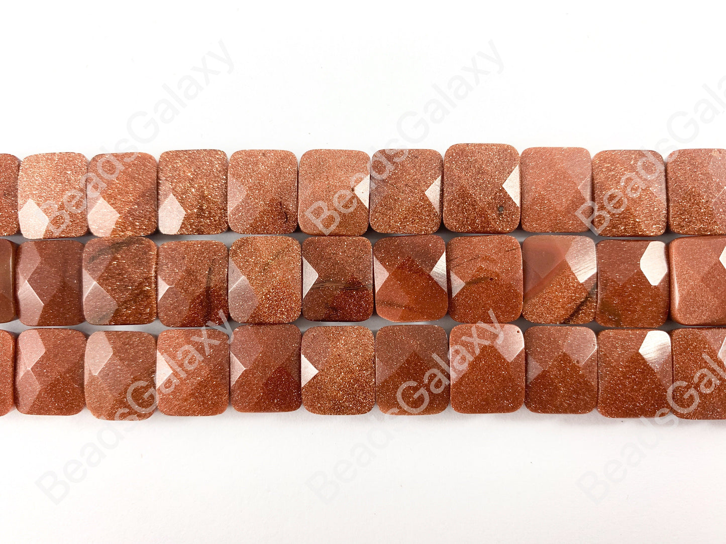 Reddish-Brown & Dark Blue Glittering Goldstone Blue Goldstone faceted Rectangle Double Drilled Beads for Bracelet Around 15"