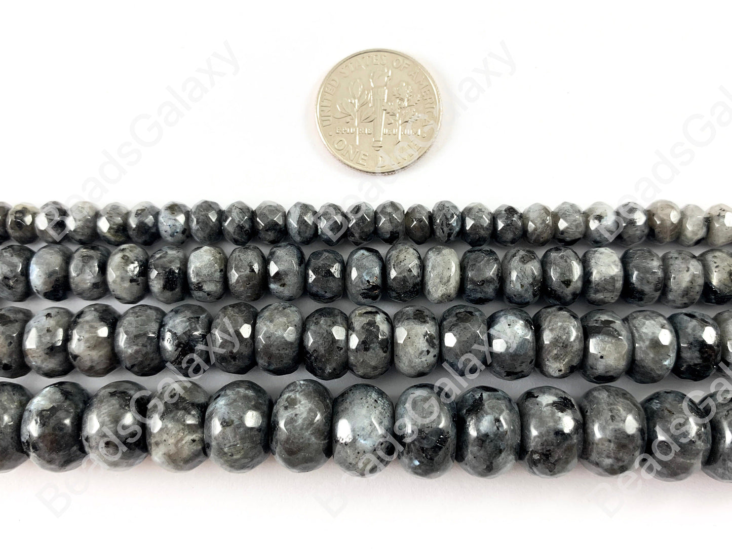 Black Labradorite Larvikite Rondelle Faceted Natural Gemstone Beads For Men's and Women's Bracelets 6-12mm Available Around 14"-15"