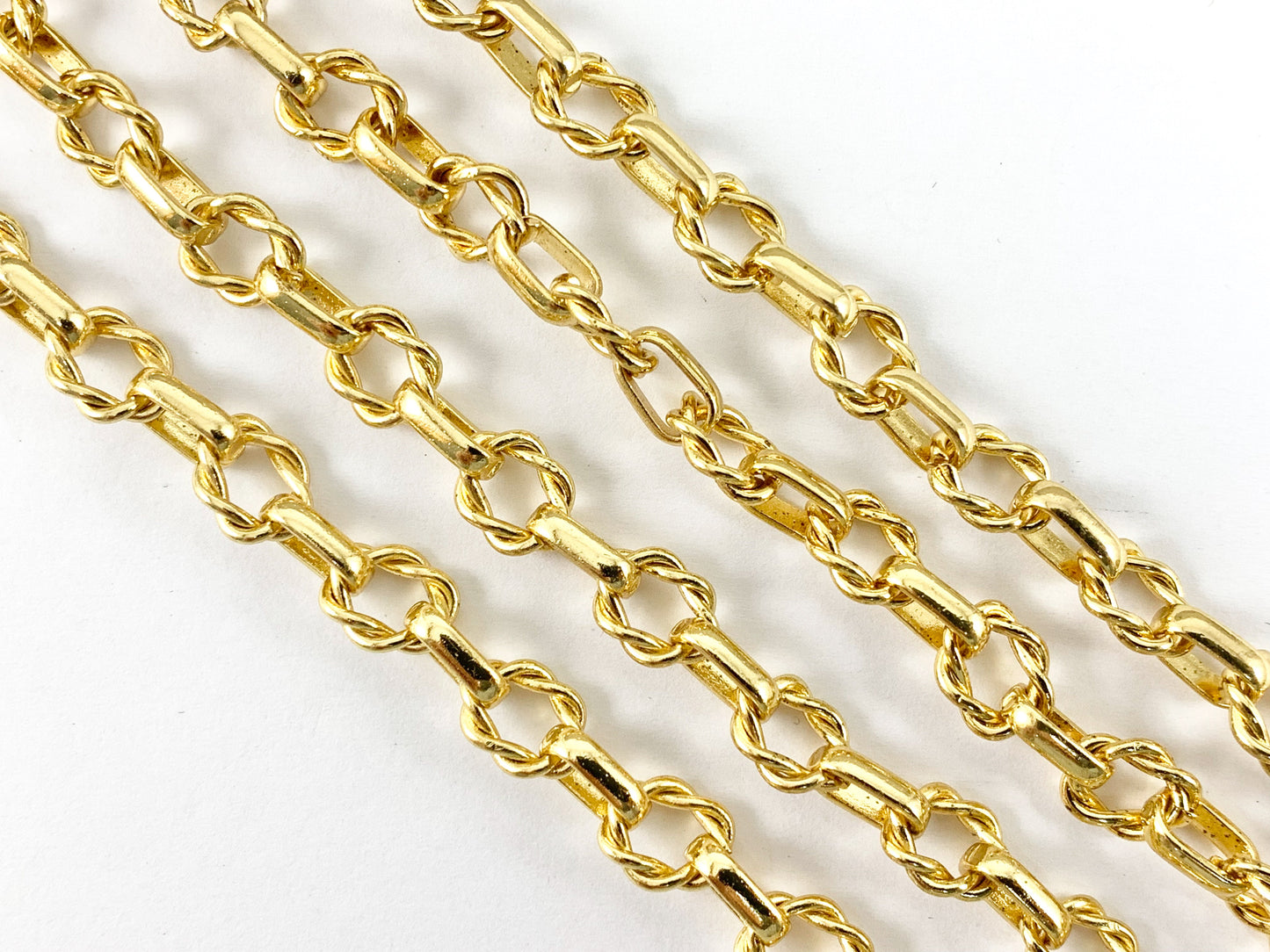 18K Gold Plated Twisted Circle Chain For Bracelets And Necklaces Making
