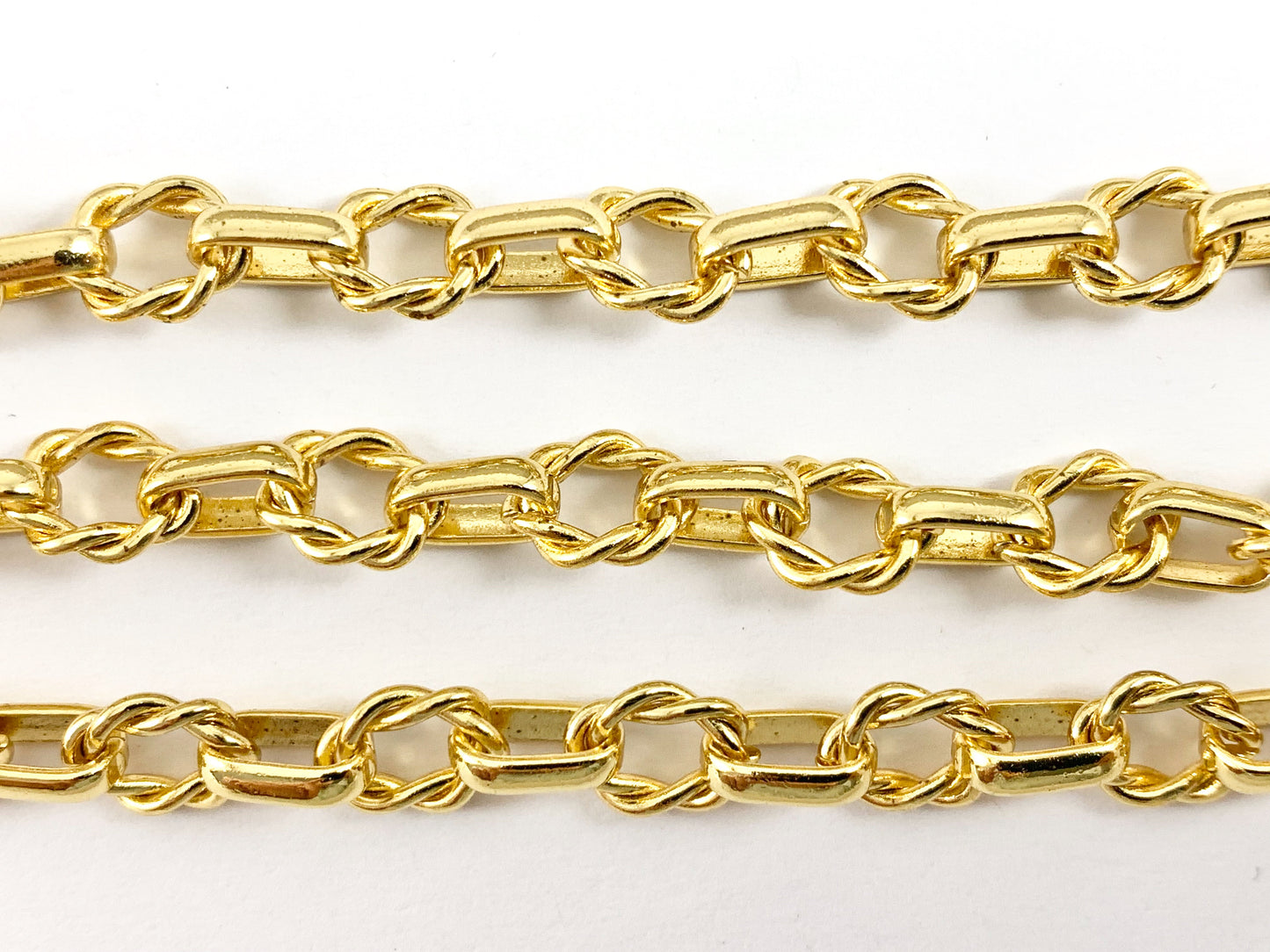 18K Gold Plated Twisted Circle Chain For Bracelets And Necklaces Making
