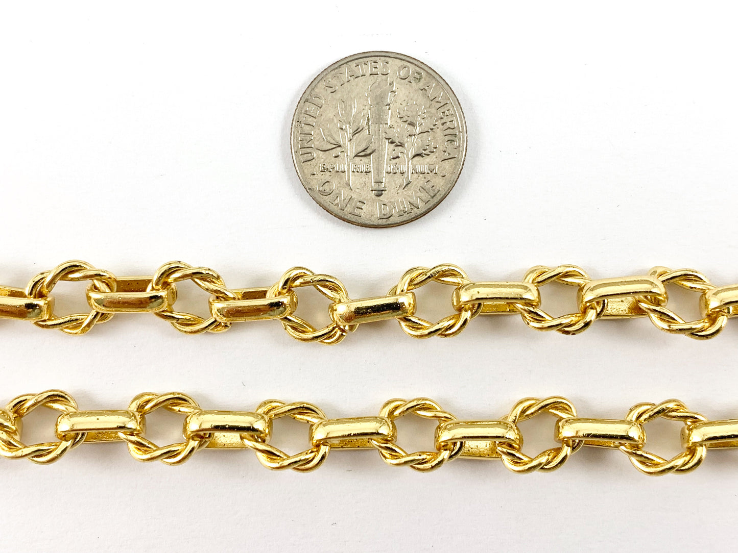 18K Gold Plated Twisted Circle Chain For Bracelets And Necklaces Making