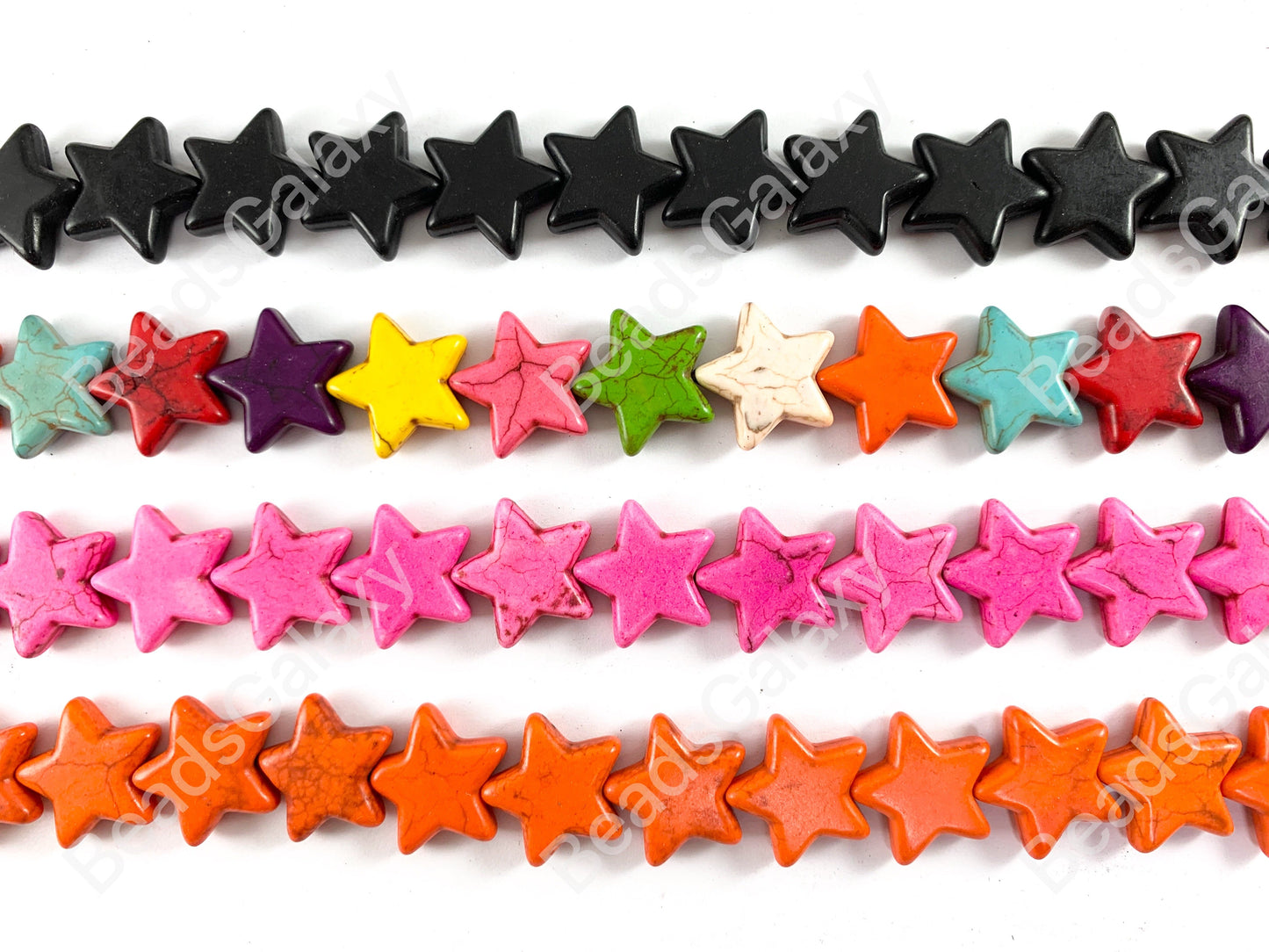 20mm Star Shape Howlite Turquoise Flat July 4th Independence Day Beads 8 Colors Available Around 15"