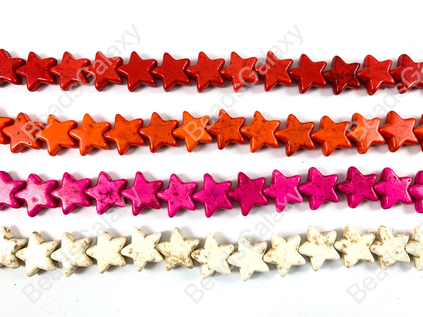 15mm Star Shape Howlite Turquoise Flat Beads 7 Colors Available Around 15-16"