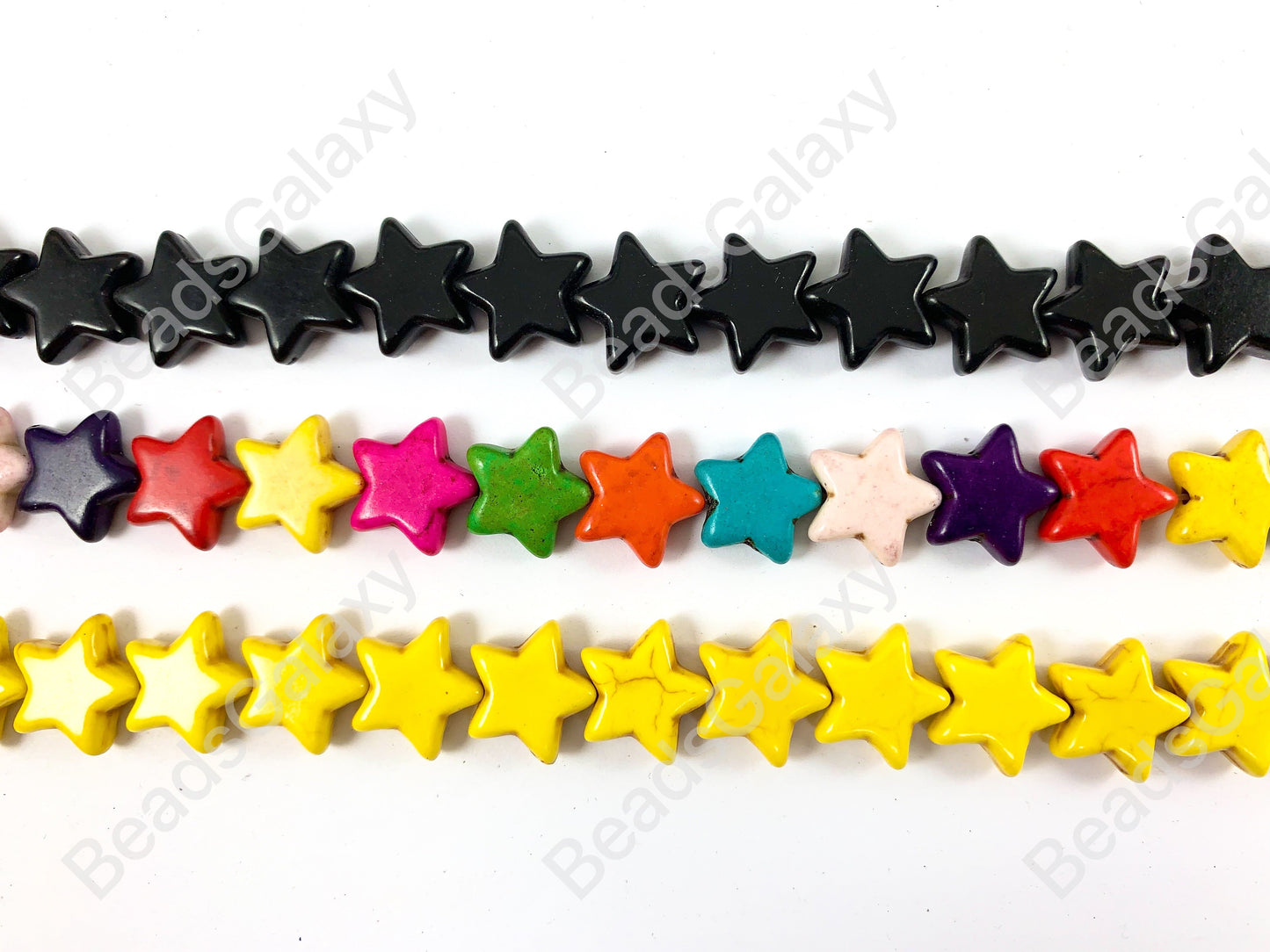 15mm Star Shape Howlite Turquoise Flat Beads 7 Colors Available Around 15-16"