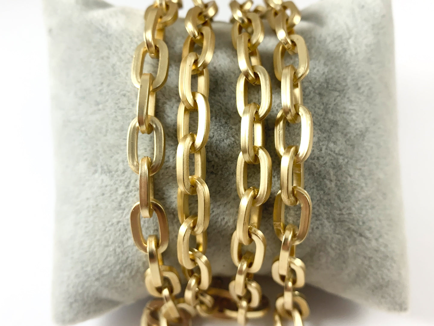 Real Gold/Platinum Plated Chunky Oval Chain in Matte Gold and Matte Silver Color
