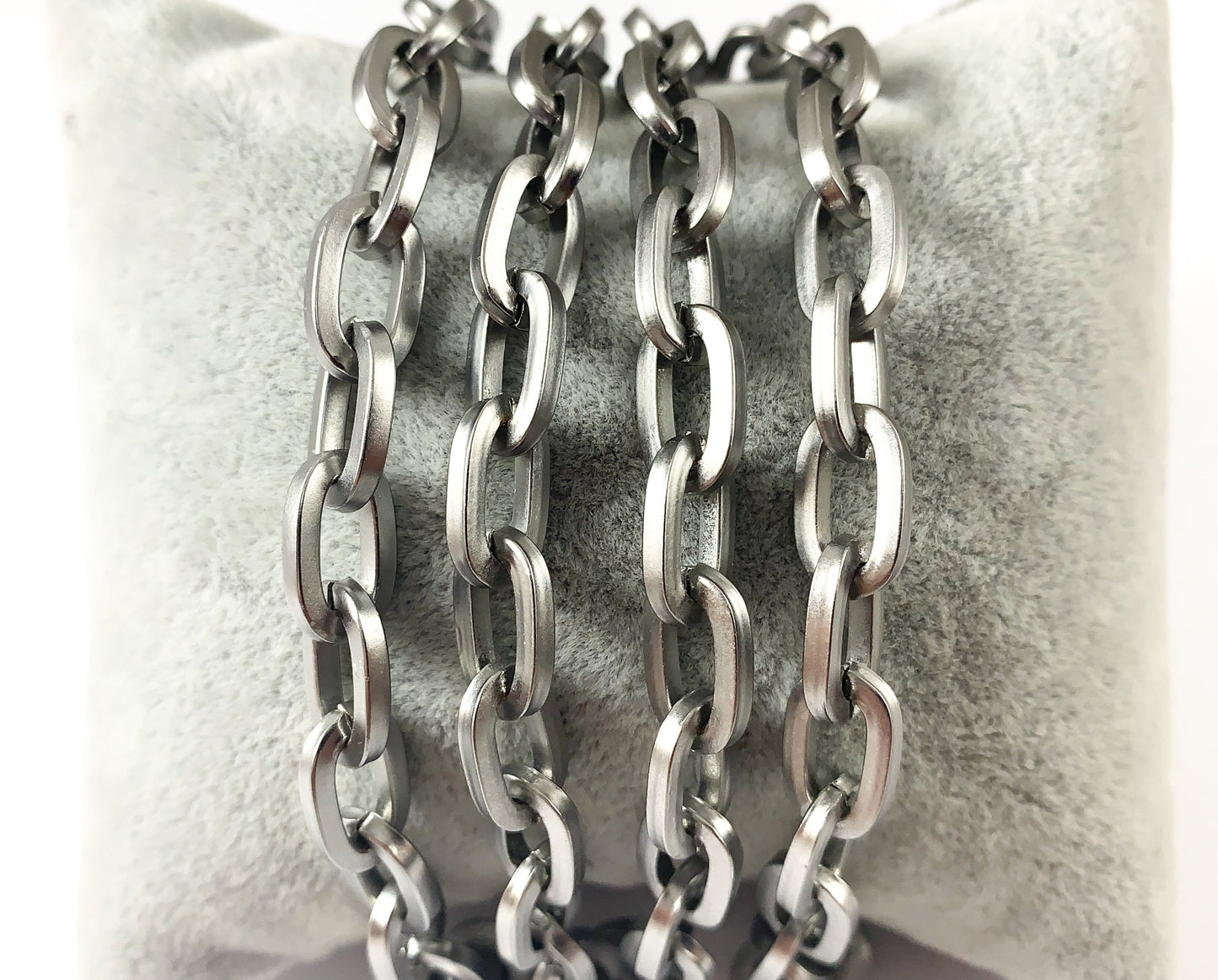 Real Gold/Platinum Plated Chunky Oval Chain in Matte Gold and Matte Silver Color