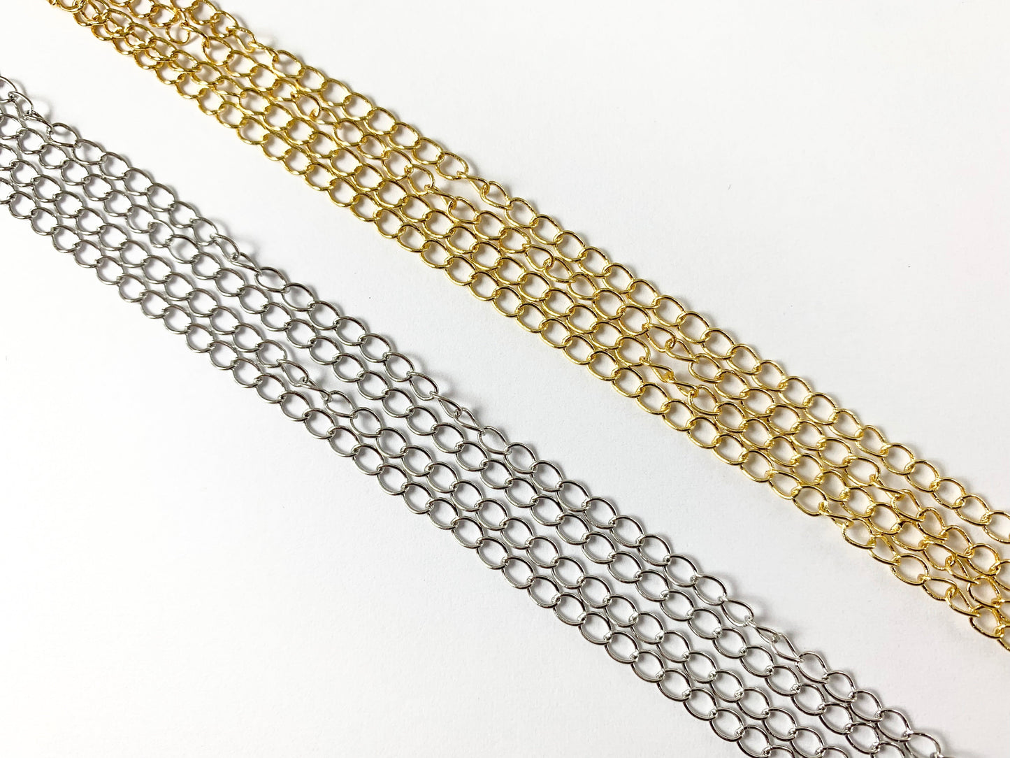 18K Gold/Platinum Plated Oval Dainty Extension Chain Necklace Bracelet Extender for Adjustable Length