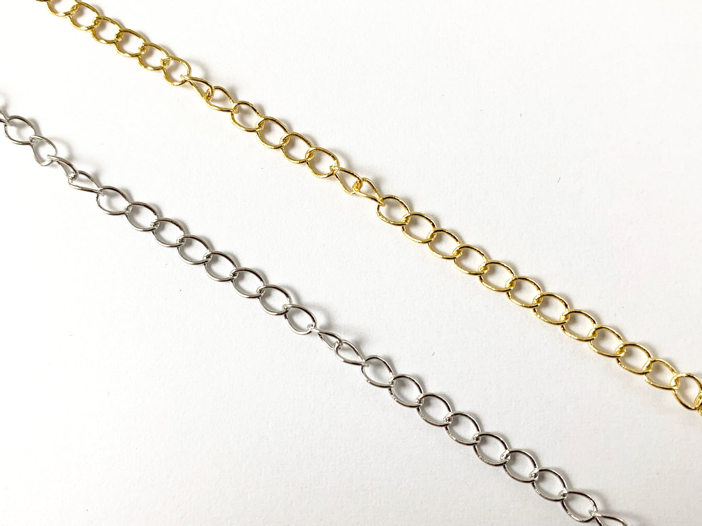 18K Gold/Platinum Plated Oval Dainty Extension Chain Necklace Bracelet Extender for Adjustable Length