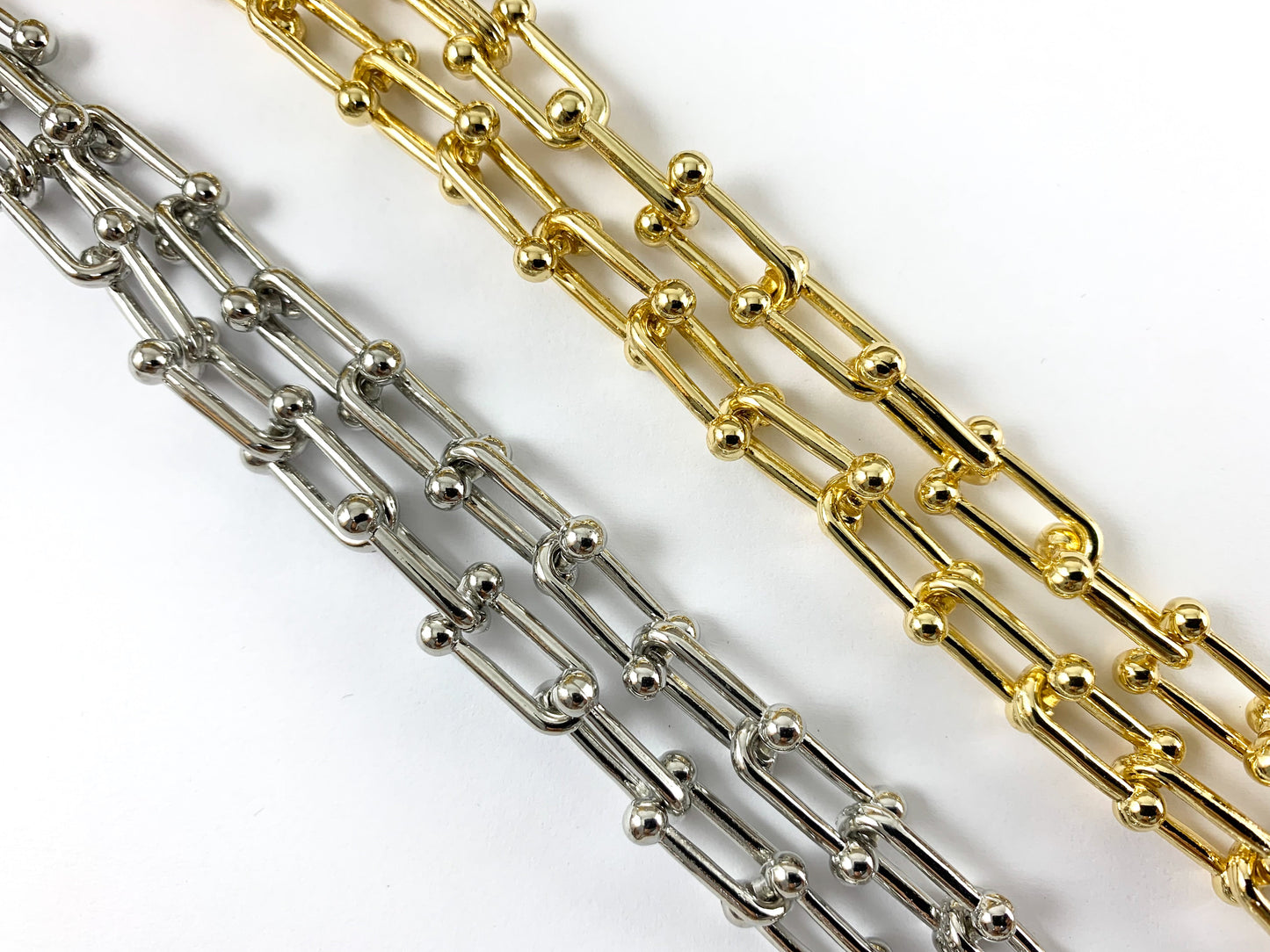 Real 18K Gold/ Platinum Plated Large Chunky U Link Trendy Chain