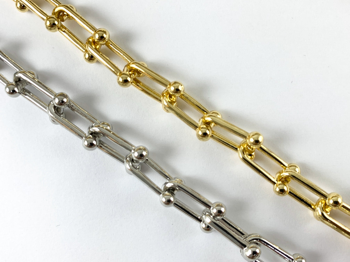 Real 18K Gold/ Platinum Plated Large Chunky U Link Trendy Chain