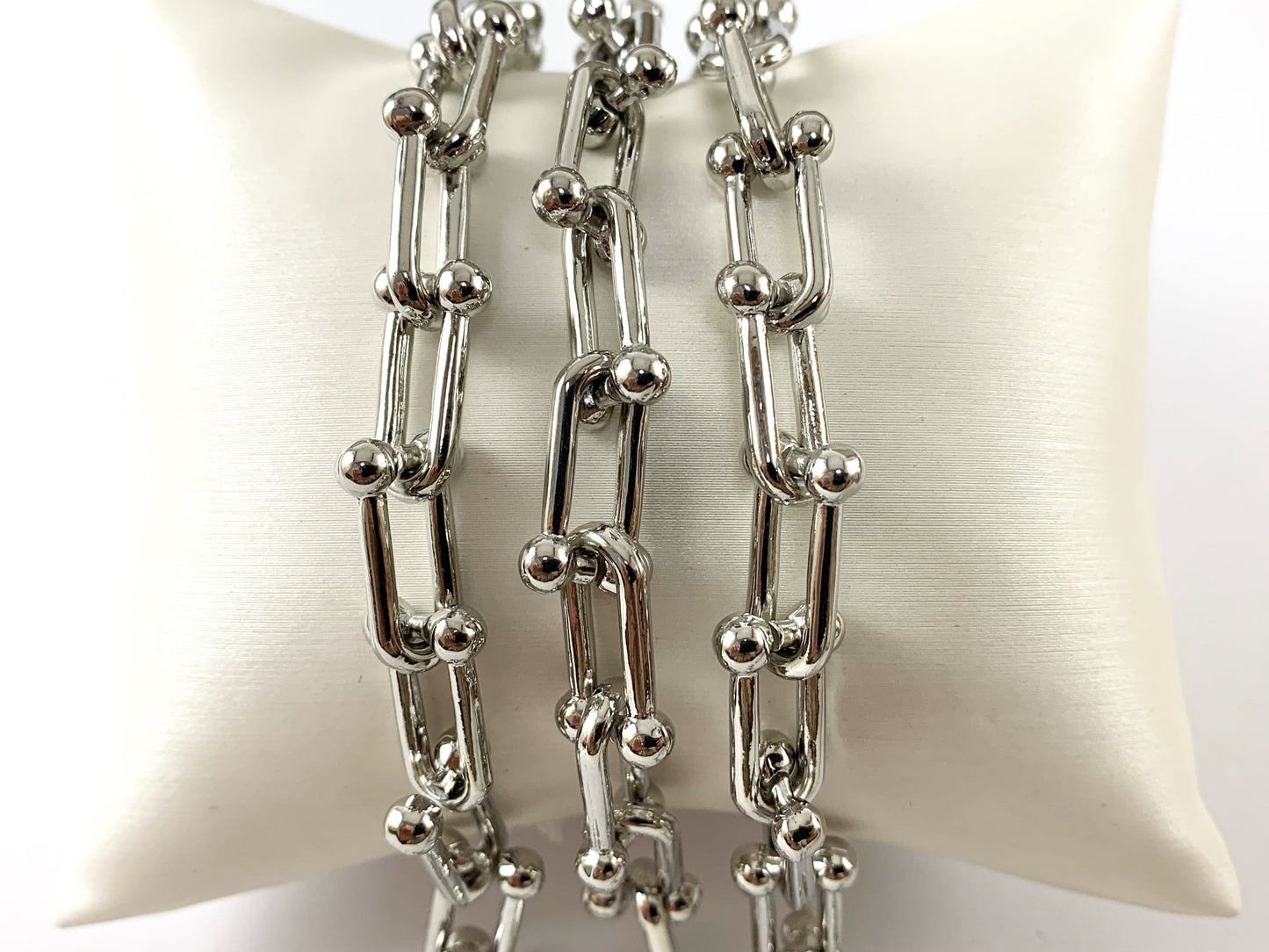 Real 18K Gold/ Platinum Plated Large Chunky U Link Trendy Chain
