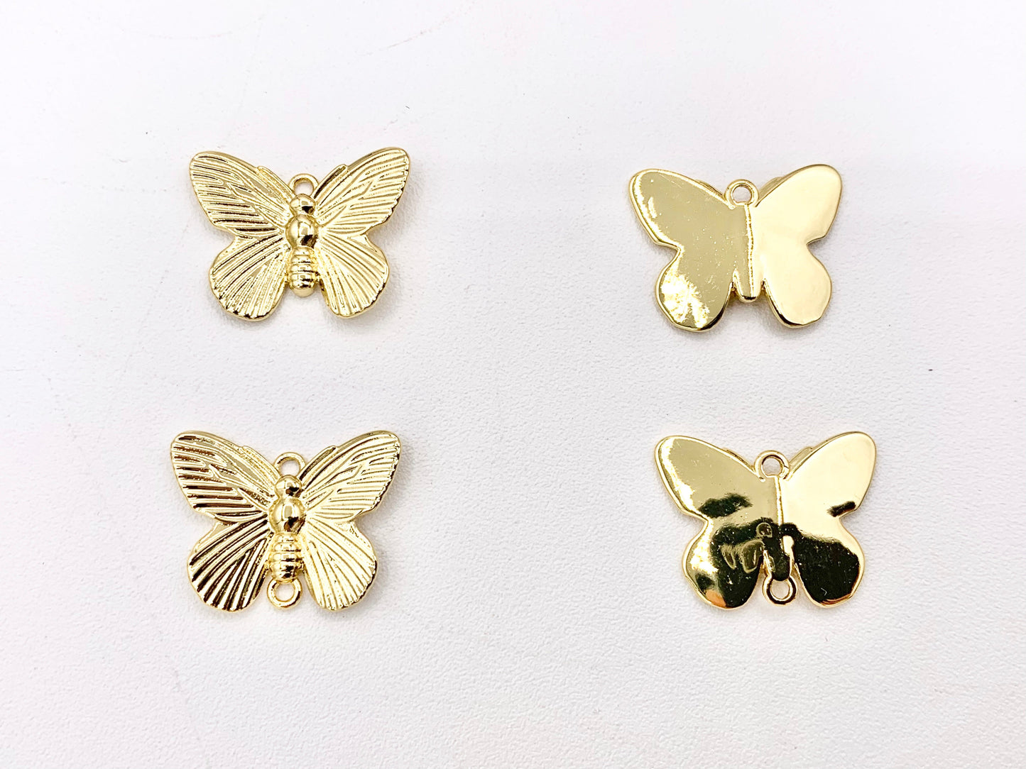 Beautiful Large Butterfly Pendant Charms/Connectors in 18K Gold Plated CZ Pave Over Copper 10PCS