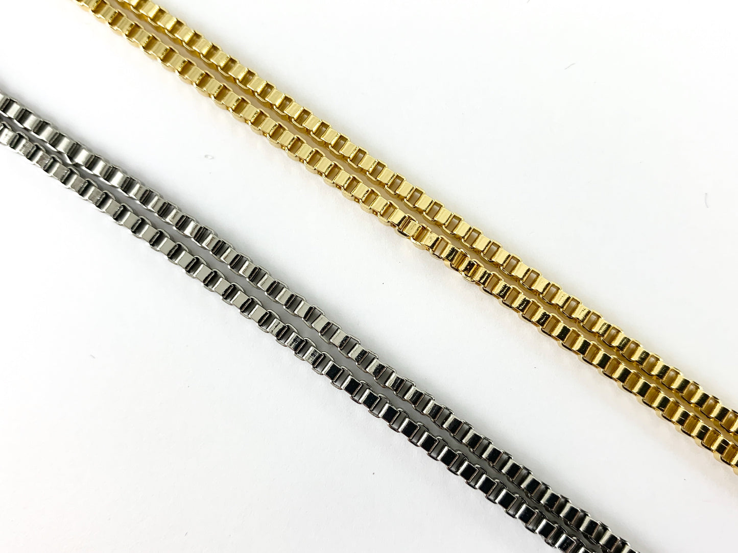18K Gold/Platinum Plated Copper Box Chain For Men and Women Necklace and Bracelets Making