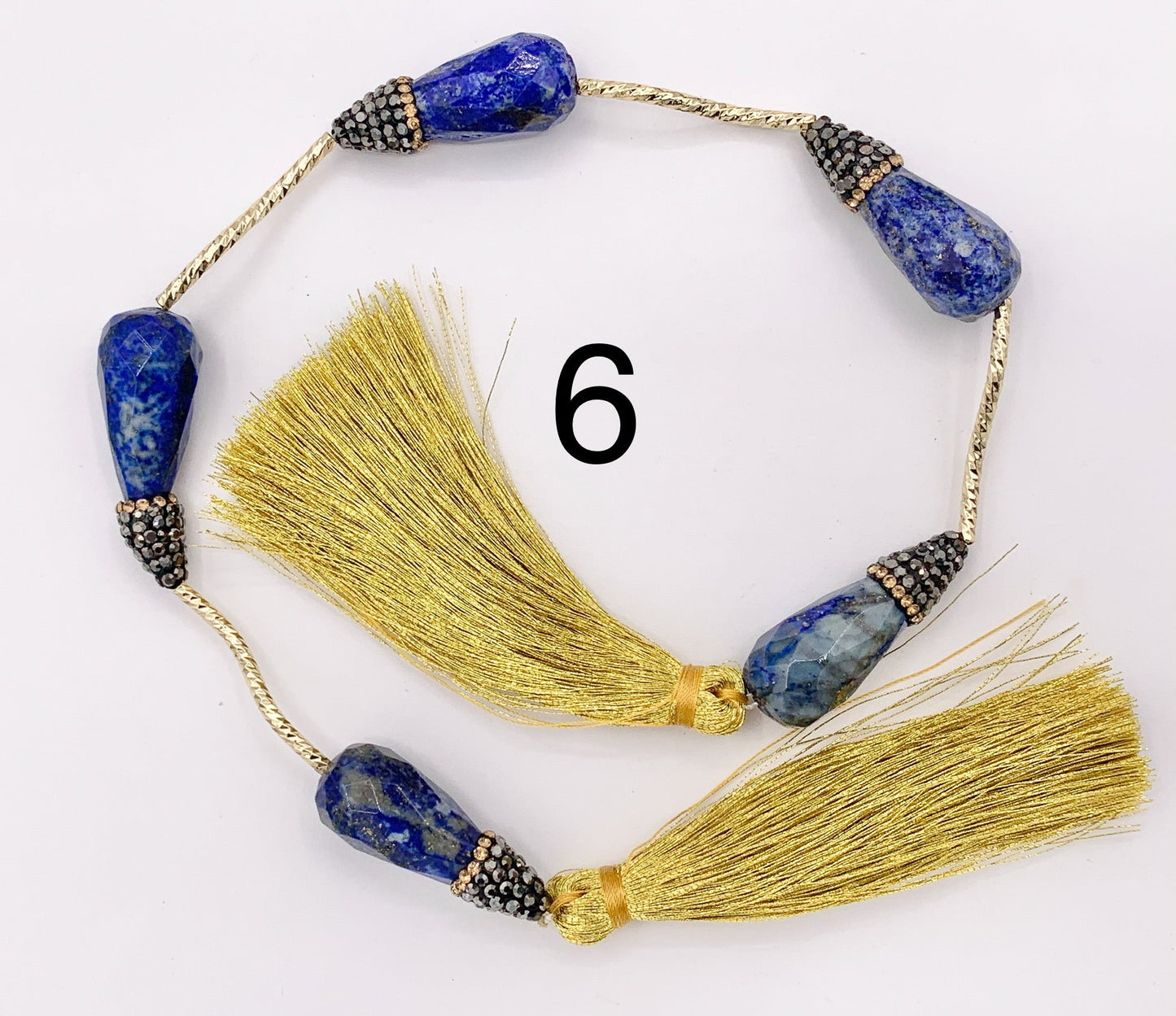 Beautiful Teardrop Stone Faceted Beads With Rhinestones Rose Quartz/ Pink Moonstone/ Lapis/ Peruvian Amazonite/ Labradorite Beads (1 Strand)