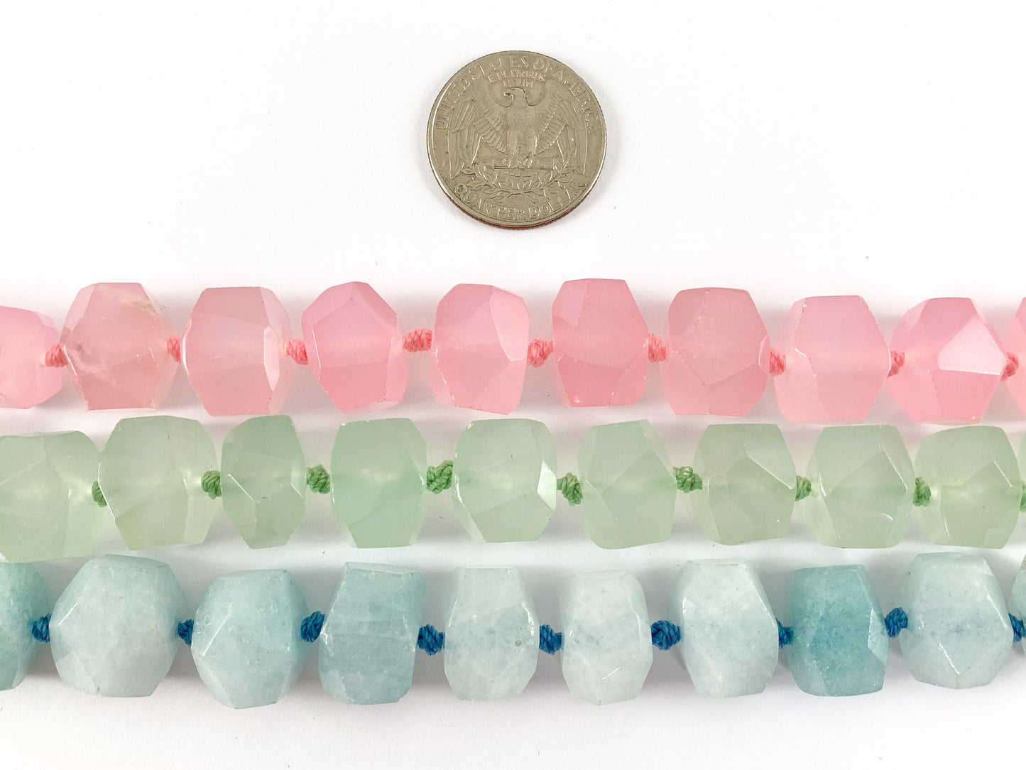 Pastel Color Dyed Jade Ice Cut Beads Easter Color Beads Pastel Green Blue Pink Around 15"