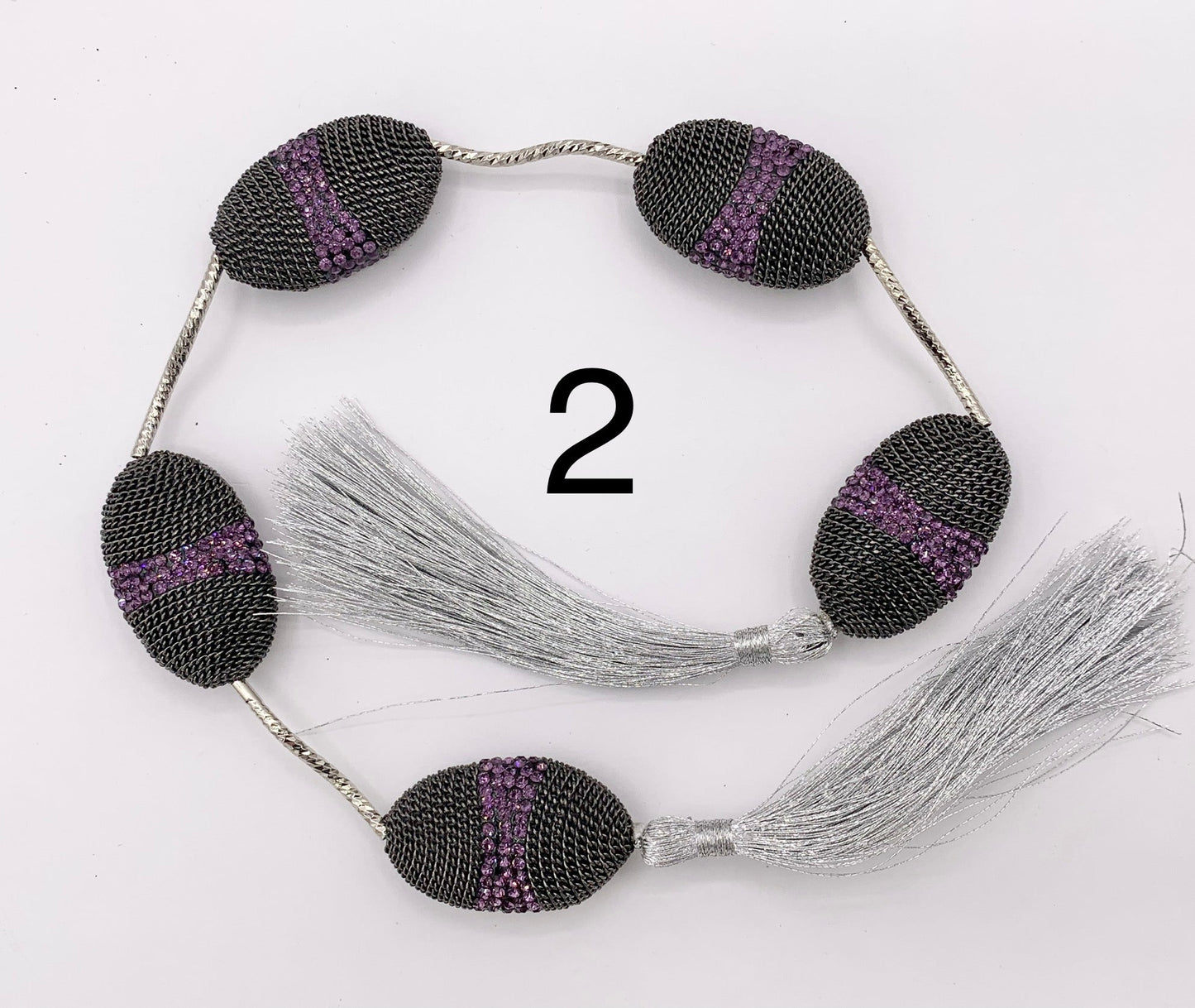 Luxury Oval Rhinestone Beads with Gold/Gunmetal Chain Wired Available in 8 Colors (1 Strand)
