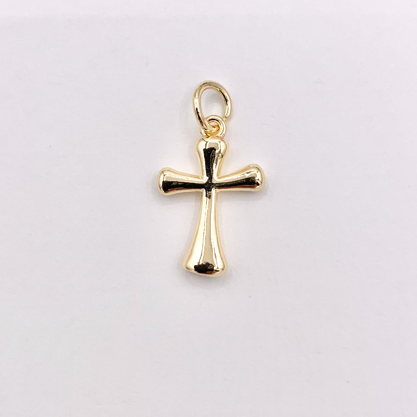 Tiny Dainty Gold Cross Charms in 18K Gold Plated Copper 15 PCS