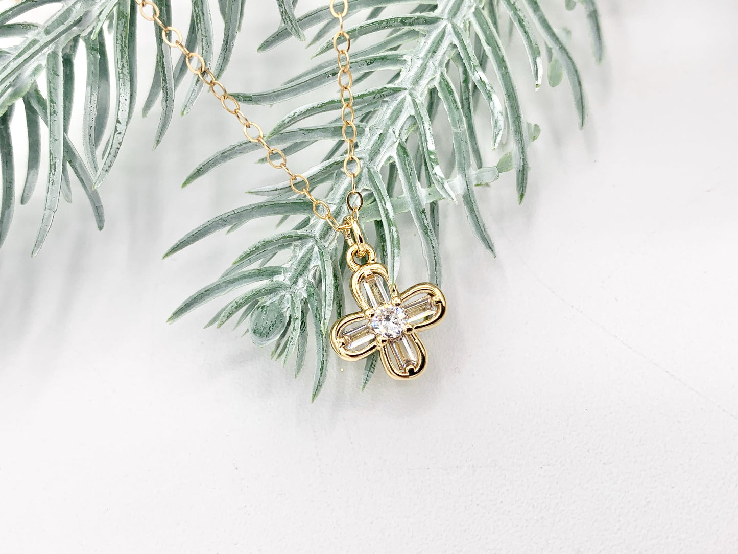 Dainty Mini Flower Quatrefoil Clover Pave Charms in Real Gold 18K Plated Micro CZ Over Brass 10 PCS