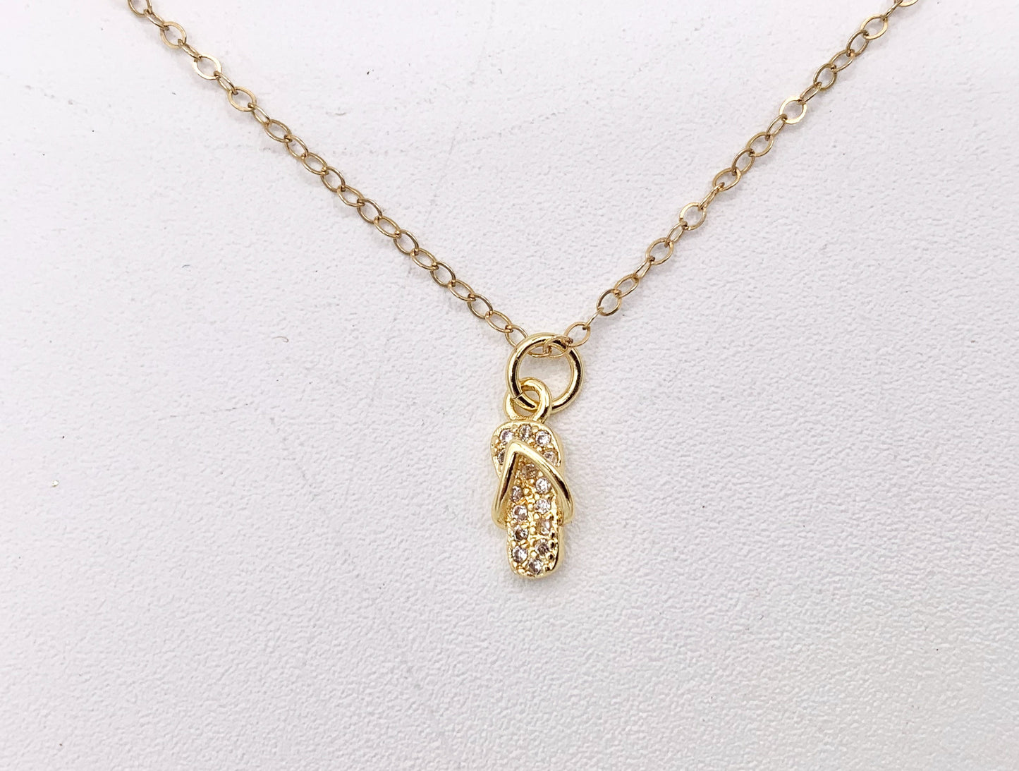 Tiny Cute Flip Flop Charms in Real Gold 18K Plated Brass 10 PCS