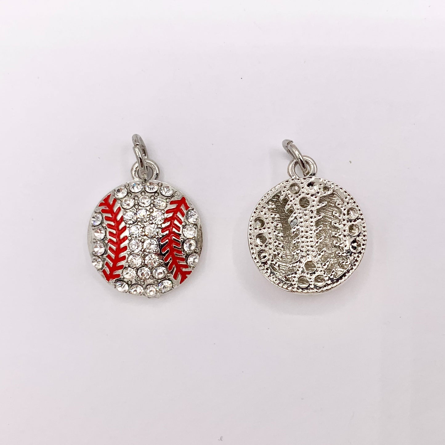 17mm & 35mm Rhinestone Baseball Charms/ Pendants Rhinestone Sports Ball Pendant 1 PC