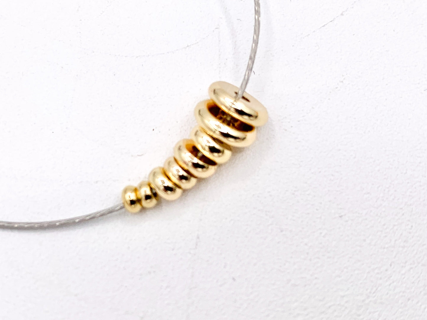 Dainty Rondelle Smooth Spacer Beads in Real Gold 18K Plated Over Copper 1 BAG