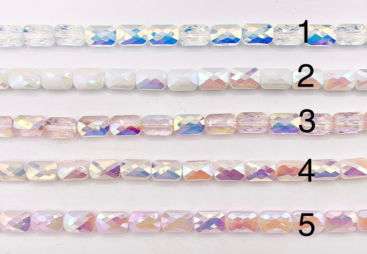 6x9mm High Quality Crystal Rectangle Faceted Shiny AB Color Crystal Beads Strand Available in 10 Colors 1 Strand