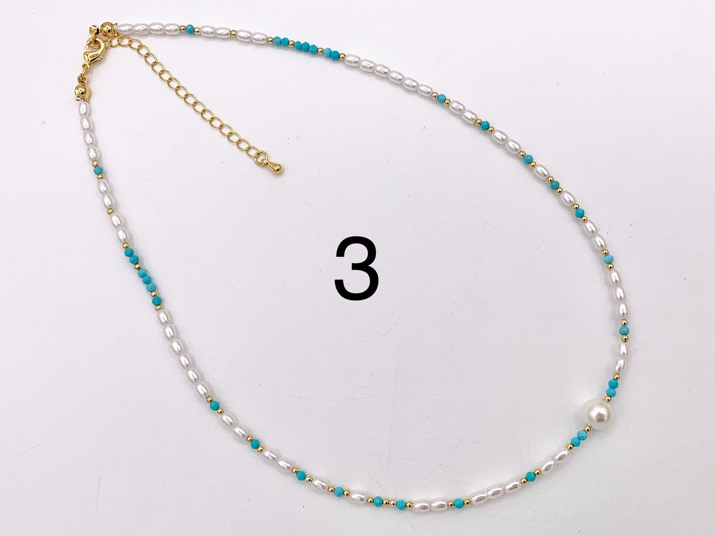 Delicate Magnesite and Black Spinel Stone With Mother of Pearl Beaded Chokers 18K Gold Plated Copper Cute Choker Finished Necklace 16"