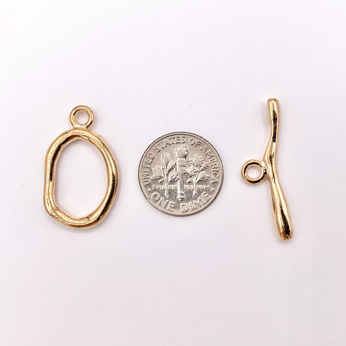 15x20mm Pewter Toggles Plain Irregular Circle Clasps in Rosy Gold, Gold, Silver, Bronze And Copper  125G