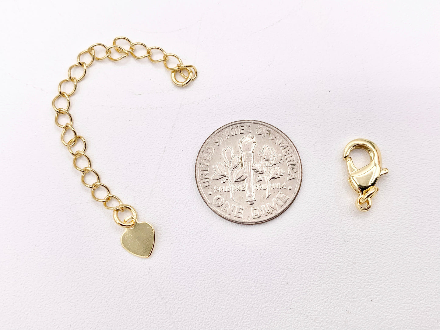 18K Gold Plated 2 inch Extender Chain with Lobster Clasp Component for Jewelry 20 PCS