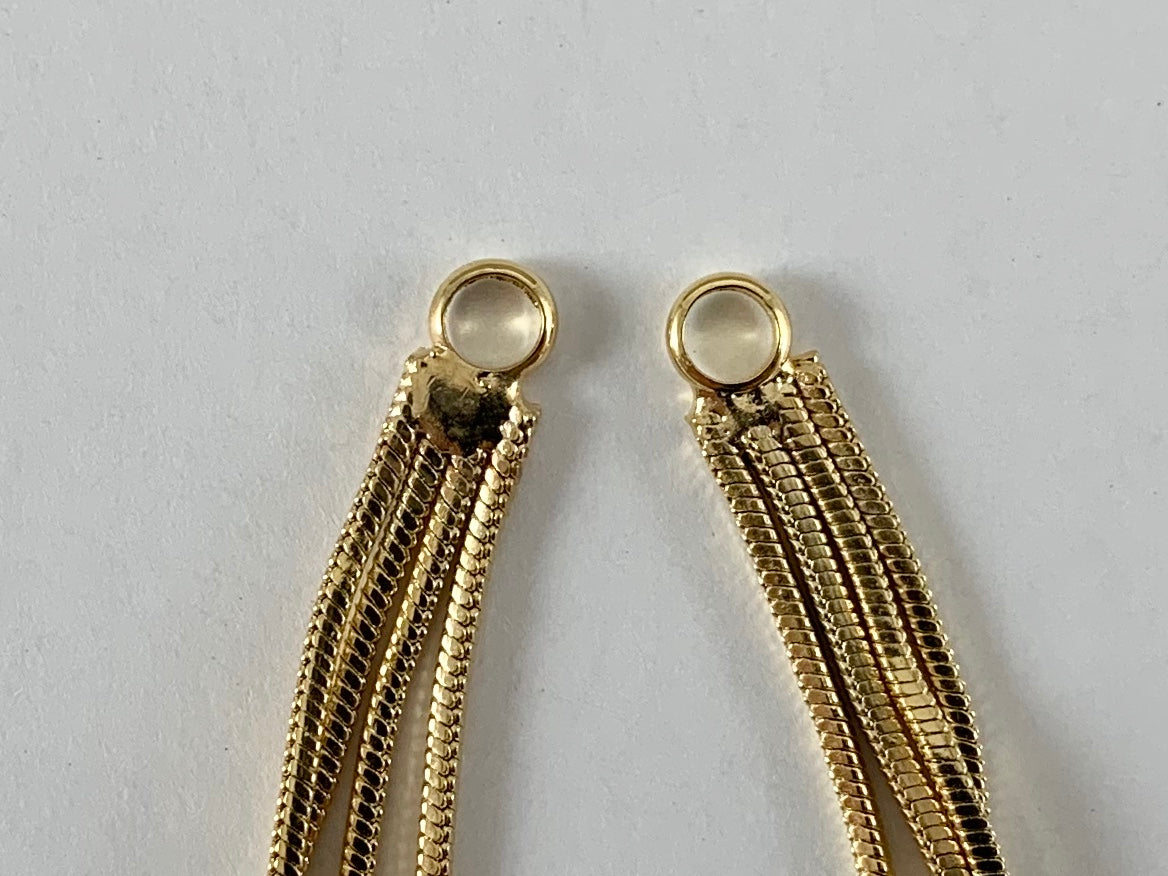 Real 18K Gold/Platinum Plated Tassel Over Copper 6PCS
