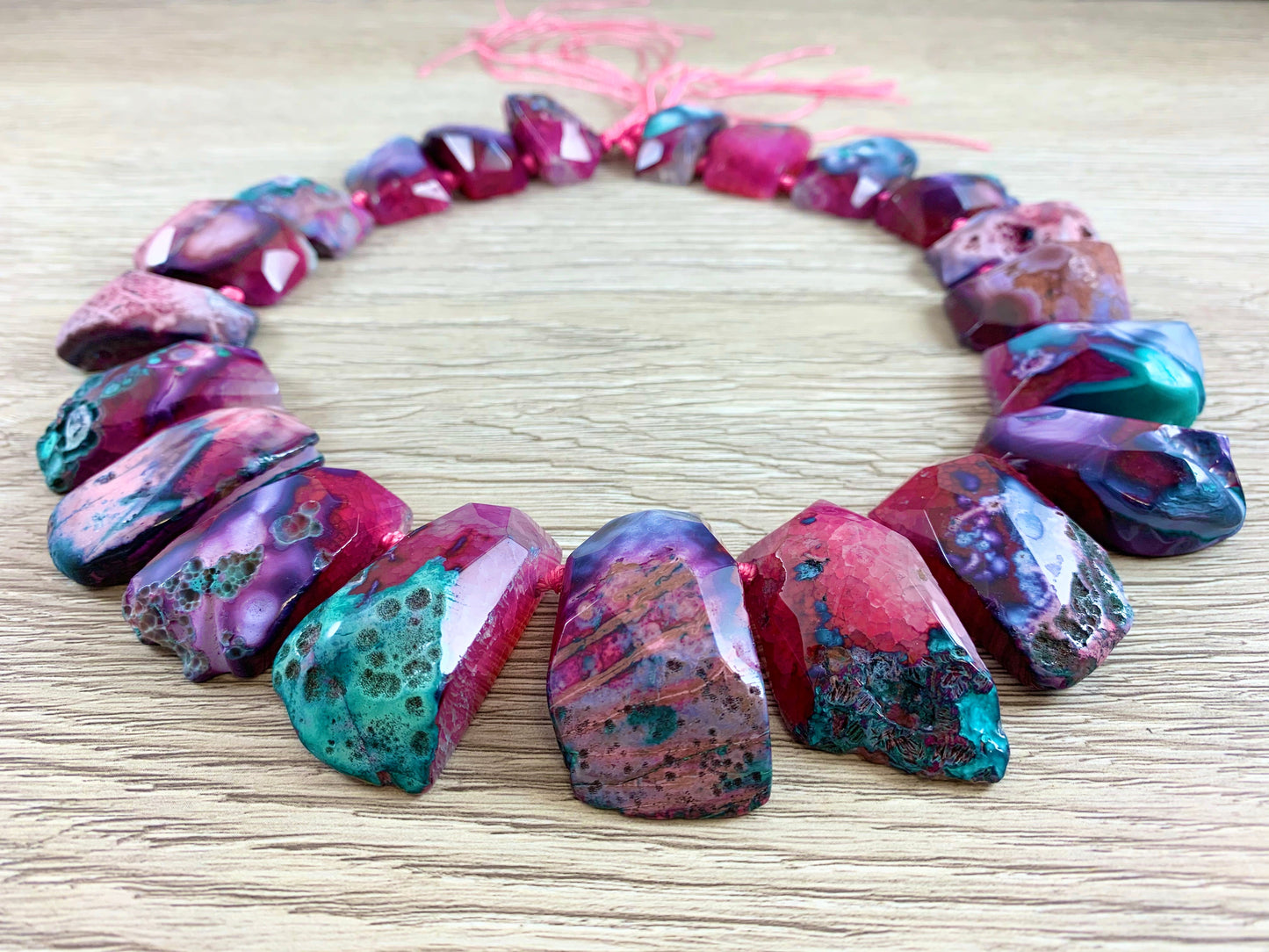 Agate Top Drilled Trapezoid Strand