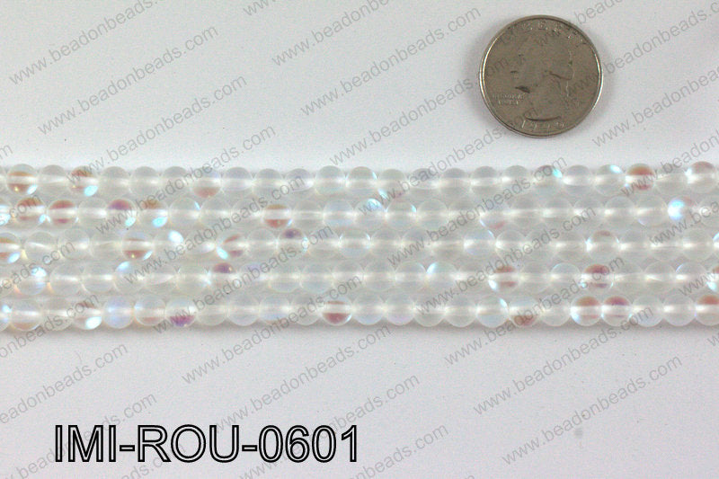 Imitation moonstone matte 6mm IMI-ROU-0601