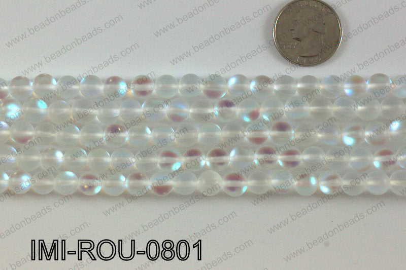 Imitation moonstone matte 8mm IMI-ROU-0801