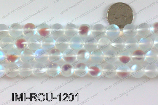 Imitation moonstone matte 12mm IMI-ROU-1201