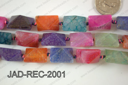 Jade Rectangle 3D faceted 16x20mm JAD-REC-2001