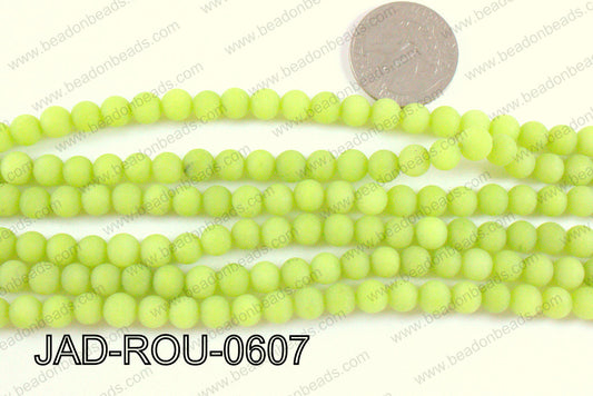 Matte Finish Round Jade Green 6mm JAD-ROU-0607