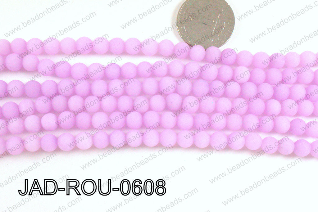Matte Finish Round Jade Light Pink 6mm JAD-ROU-0608