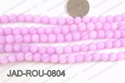 Matte Finish Round Jade Light Pink 8mm JAD-ROU-0804