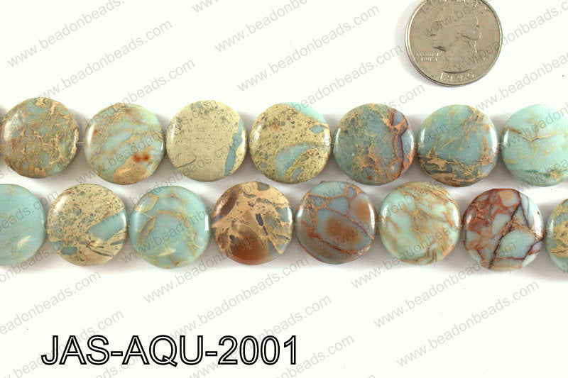 JASPER AQUA TERRA COIN 20MM JAS-AQU-2001