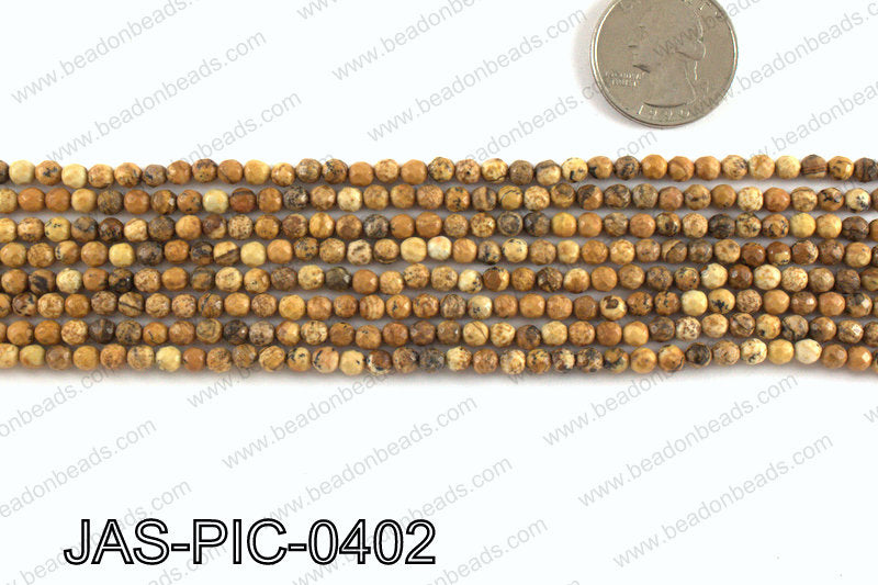 Picture Jasper faceted round 4mm JAS-PIC-0402