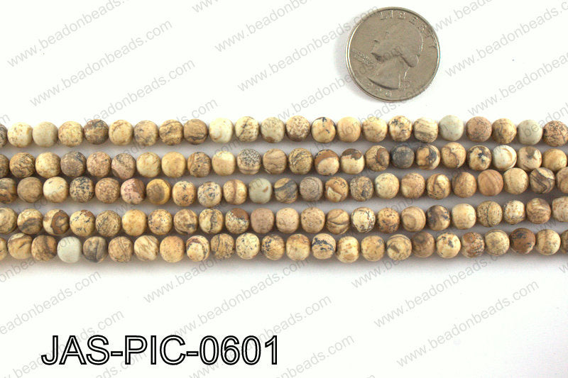 Picture Jasper matte round 6mm JAS-PIC-0601